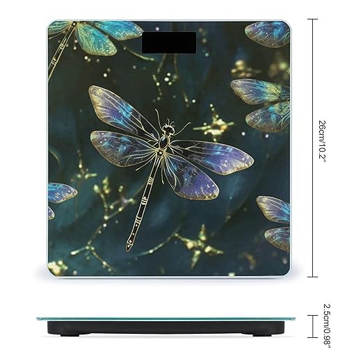 Dragonfly Scale for Body Weight High Precision Digital Weight Scales with LCD Display Anti-Slip Sturdy Slim Tempered Glass Bathroom Scale for Home Use