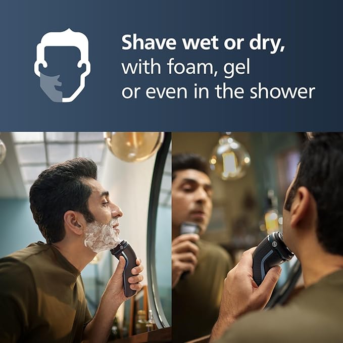 Philips Norelco Shaver 3600 Series Wet and Dry Electric Shaver P-Cap Travel Pouch Storm Blue Model S3243/91