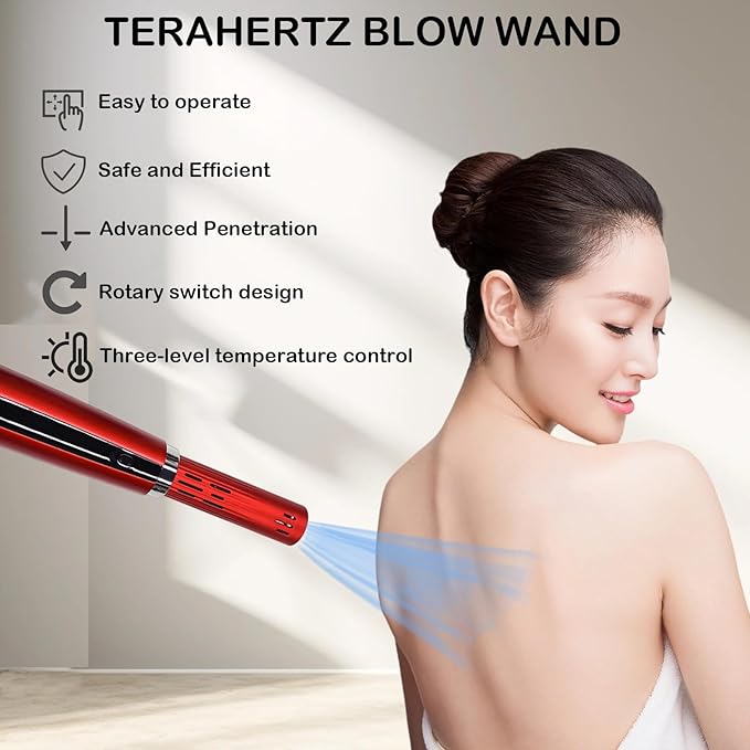 11.0 Pro Terahertz (THZ) Energy Blow Wand | Electric Massage Device | Quantum Wellness Tool | Body &amp Water Revitalizer | High-Frequency Warm Air Wand | U.S. Plug