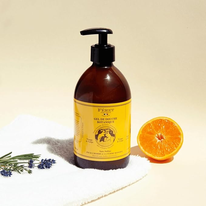 Feret Parfumeur Botanical Hand &amp Body Liquid Soap – Hydrating Plant Based Cleanser with Lavender Rosemary &amp Orange Peel – Gentle Sulfate-Free Formula – Made in France 500ml