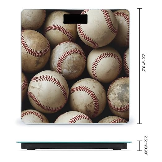 Automatic Switch Digital Bathroom Weighing Scale Smart Scale for Body Weight Vintage Baseball Ball