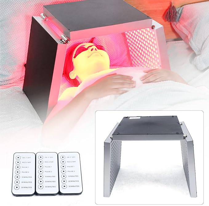Red Light Folding Combination of Deep Red 660nm and Near Infrared 850nm LEDs with Timer for Body and Beauty for Use in The Home or Beauty Salon