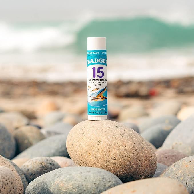 Badger SPF 15 Mineral Sunscreen Lip Balm and SPF 50 Mineral Sunscreen