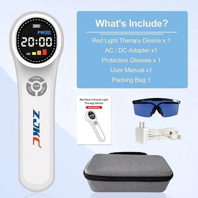 Portable Red Light Therapy Back Pain 16X660nm + 4X980nm + 4X810nm Upgraded Handheld Light Device for Knee ShoulderMuscle &amp Joint Pain Relief Infrared Light Therapy Machine for Human/Pet