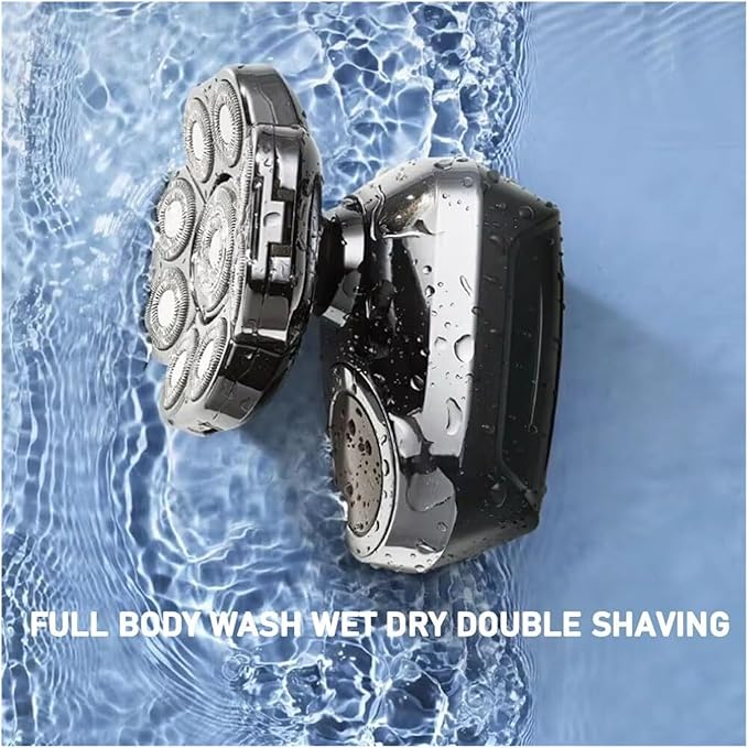 Bawldy Pro Head Shaver 9D Floating Blade Heads Intelligent LED Display IPX7 Waterproof Wet Dry Shaving Rechargeable Cordless Razor(1 Set Silver)