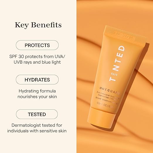 Live Tinted Superhue Hyperpigmentation Serum Stick - Balm-to-Serum Stick For Face &amp Body &amp Hueguard: 3-in-1 Mineral Sunscreen Moisturizer &amp Primer for Face and Body - Travel Sized - SPF
