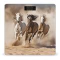 Three Running Horses Scale for Body Weight Anti-Slip Tempered Glass Digital Bathroom Scales Clear LCD Display Weighing Scale Safe Rounded Corners Smart Scales
