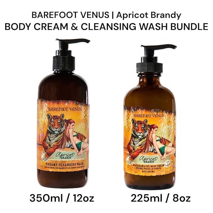 Barefoot Venus Creamy Cleansing Wash and Body Cream Bundle (Apricot Brandy)