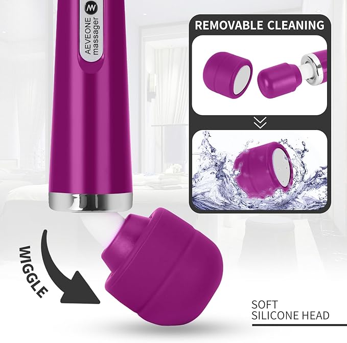 Wired Powerful Handheld Wand Massager Strong Personal Vibration Massage for Sports Recovery Back Muscle Aches Whole Body Pain (Purple)