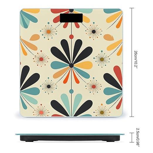 Retro ModernScale for Body Weight with LCD High Precision Weighing Scales Fashion Sturdy Tempered Glass Weight Scales Easy-to-Read Digital Bathroom Scale for Daily 400lb