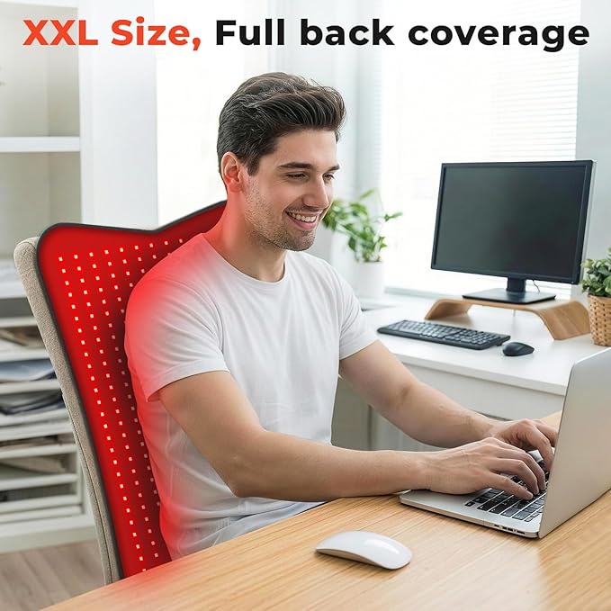 Red Light Therapy Mat for Body 31.5''×24'' Red Light Pad 660nm&amp850nm Red Light Wrap with 420 LEDs Timer Remote for Muscle Relaxation &ampSkin Care Suit for Back Neck Shoulder Waist Full