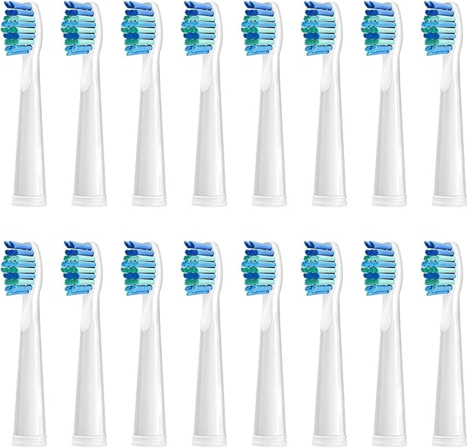 Toothbrush Replacement HeadsCompatible for SEAGO SG910/507/958/515/949/575/55116pcs(16pcs White)