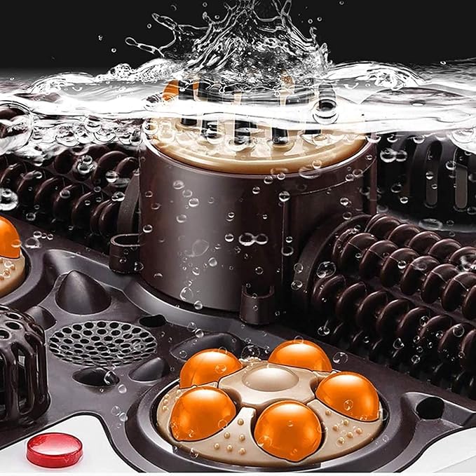 Foot Spa/Bath Massager with Heat Bubbles Function 2 Massaging Rollers and 4 Motorized Massage Balls Pedicure for Tired Feet Stress Relief Help Sleep Home Use