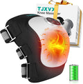 Electric Knee Massager for Relaxation Heating Pad with 3 Vibration Modes Heated Knee Brace Wrap 5000mAh High-capacity Battery Cordless and Portable Massager Gift for Men Women Black 1 Pack