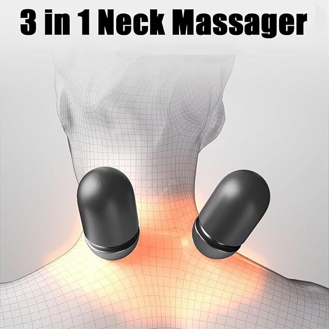 3 in 1 Neck Massager Pillow 3 in 1 Neck Massager 3-in-1 Necks Massagers Pillow Ergonomic Memory Foam Pillows for Necks and Shoulder Relax (Dark Gray-Plug in)