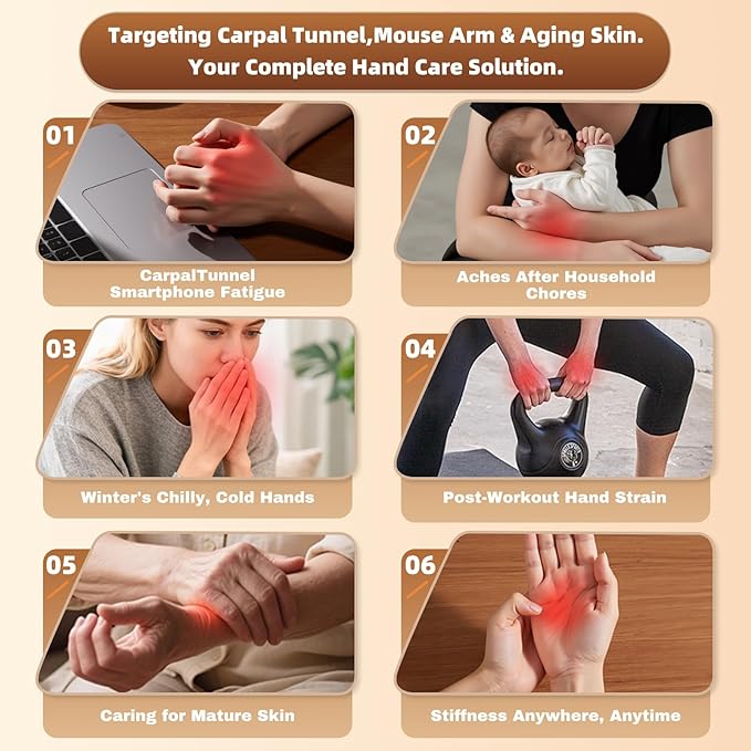 Hand Massager with Heat and Compression Cordless Electric Hand &amp Wrist Massager for Arthritis &amp Carpal Tunnel Relief 3 Modes Rechargeable – Pink