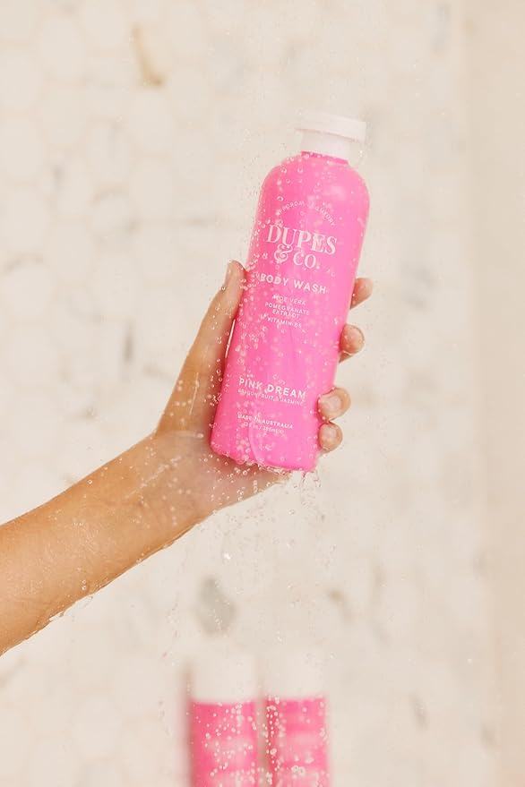 Dupes &amp Co. Pink Dream Body Wash – 13 fl oz – Nourishing Aloe Vera Pomegranate Extract &amp Vitamin B5 – Cleanses &amp Hydrates – Made in Australia