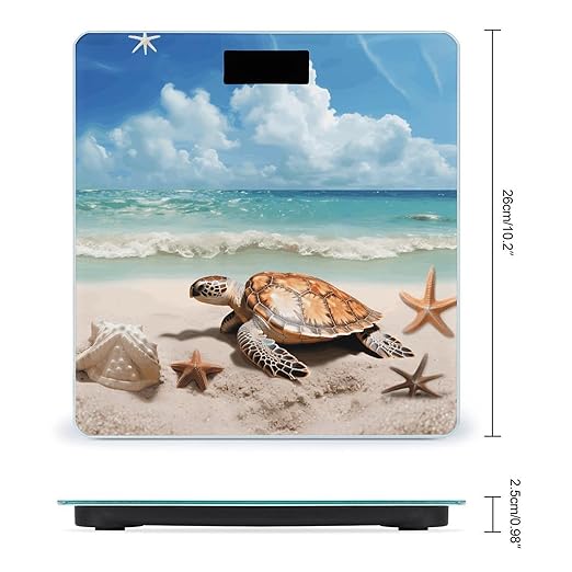 Sea Turtle Starfish Smart Scale for Body Weight Accurate Bathroom Scale with LED Display Digital Weight Scales Weighing Machine High Precision Scales for Bath Home