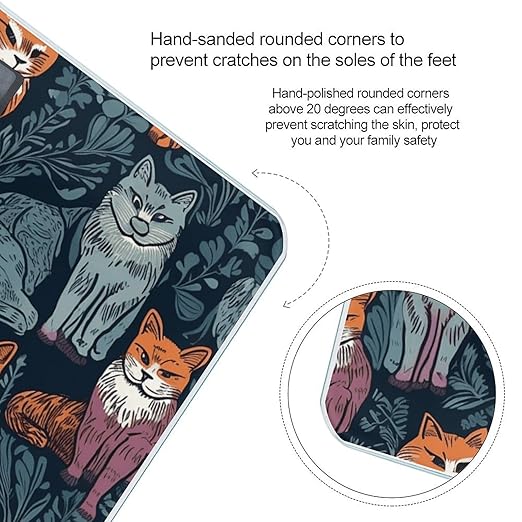 Cat Print Scale for Body Weight Highly Accurate Digital Bathroom Scale Sturdy Tempered Glass Weighing Scales with LCD Display Fashion Body Fat Smart Scales 400lb