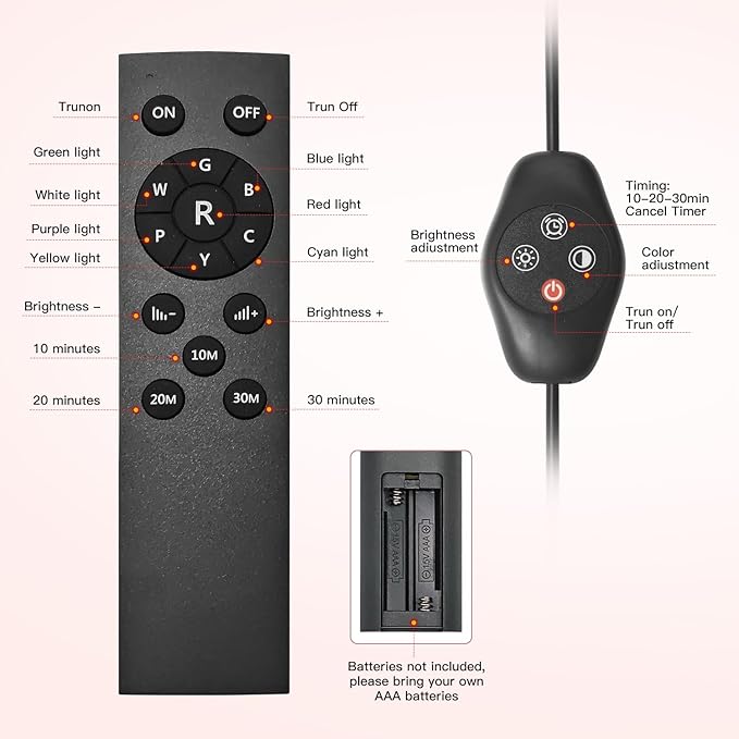 Red Light Therapy for Face Body 5 Heads Red Infrared Light Therapy Device 7Colors Full Body Red Light Therapy Devices 660nm and 850nm Near Infrared for FaceMuscleBodySkin