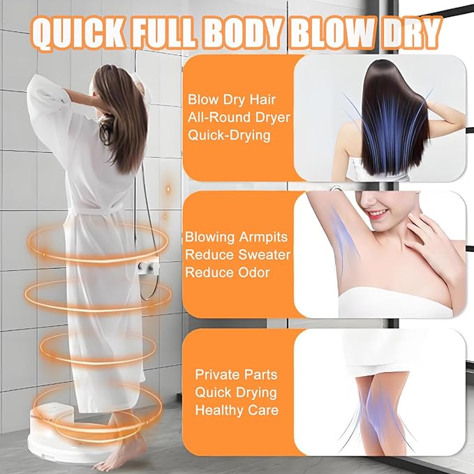 Intelligent Full Body Hair Dryer After Shower with LCD Touchscreen &amp Step-On Sensor 2500w 5s Quick Heating Nano Ionic Care 150kg Bearing Body Care Dryer for Swimming Pool