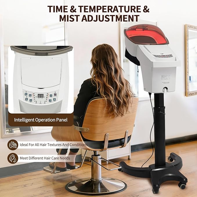 Professional Salon Hair Steamer Machine 700W Professional Deep Conditioning Hair Steamer Ozone Hair Care Spa Steamer Beauty Salon Equipment Oil Treatment Machine