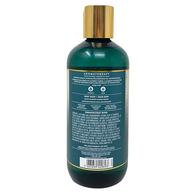 Bath &amp Body Works Aromatherapy Eucalyptus &amp Pine 2 Body Washes with a Fresh Forest Bar Soap - Full Size