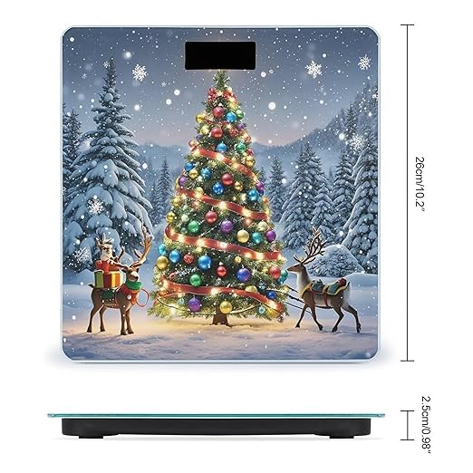 Digital Bathroom Scale for Body Weight Scale with Bright LCD Display High Accuracy Step-On Technology Auto On/Off Christmas Day Digital Scales 400 Lbs /180kg