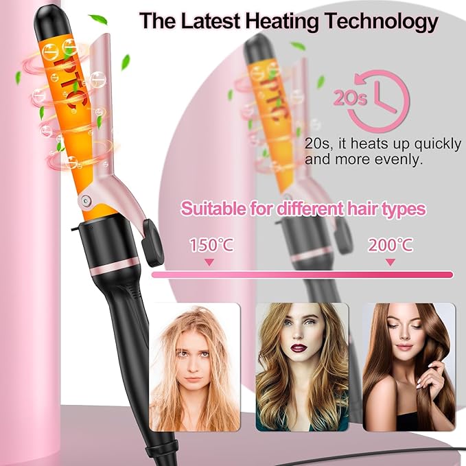 6 in 1 Hair Straightener Flat Iron and Curle Professional Hair Curler Ceramic Ionic Dual Voltage Straightener with Heat-Resistant Lock in Style Instant Heat Up