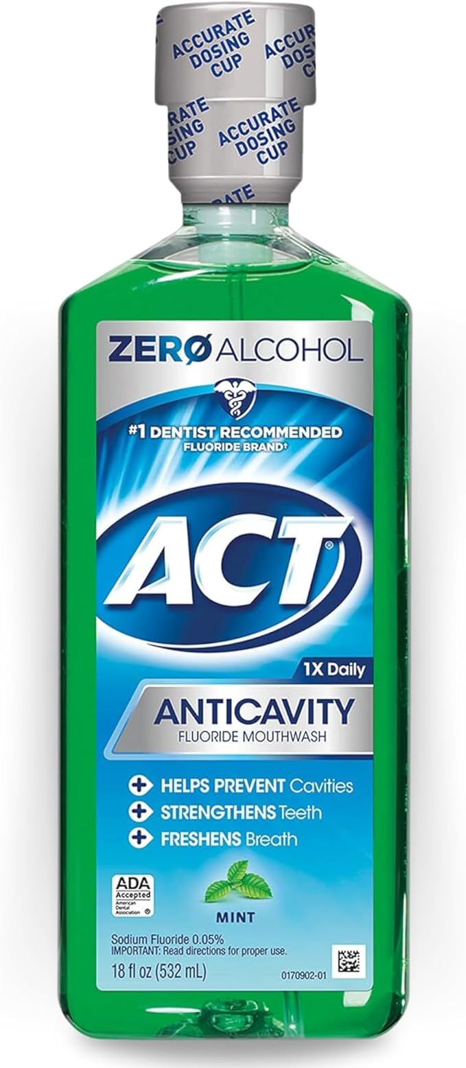 Fluoride Mouthwash 18 Fl Oz (Pack of 6) for Act_s Mint Premium Freshness and Oral Care Solution
