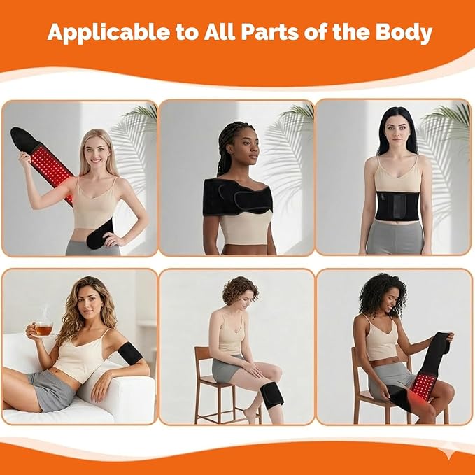 Nurasculpt Waist Band Red Light Red Light Therapy Belt for Body 660nm/850nm LED Bead Wearable Wrap for Back Shoulder Waist Stomach Knee Muscle