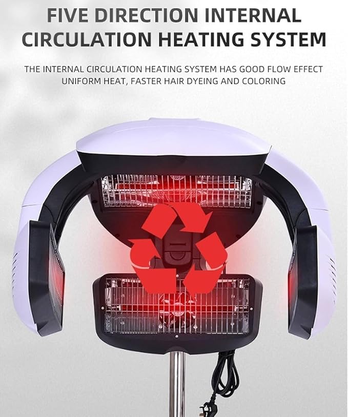 Hair Dryer Standing Hair Perm Color Processor Dryer Heavy Duty Adjustable Wall Mounted/Standing Hair Dryer - Hair Salon Equipment for Hair Dyeing Perming800W(Standing)