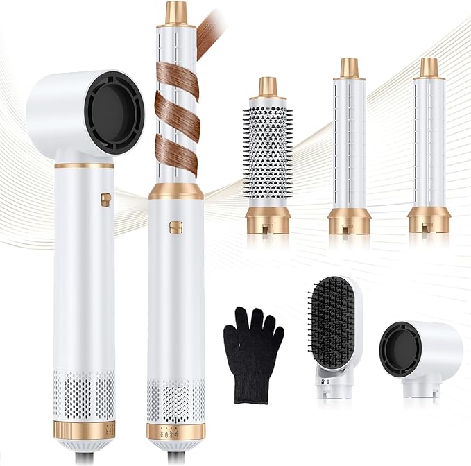 5 in 1 Hair Dryer Brush Negative Ion Blow Dryer Brush Set Upgrade Hot Air Brush Air Styler Curling Wrap Air Curler Curling Iron Hair Styling Tools As A Gift for Straight/Curl/Drying/Smoothing