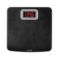 Taylor Digital Bathroom Scale Body Weight Scale 400 LB Capacity Carbon Fiber Anti-Slip Mat 11.8 x 11.8 Inch Platform Black
