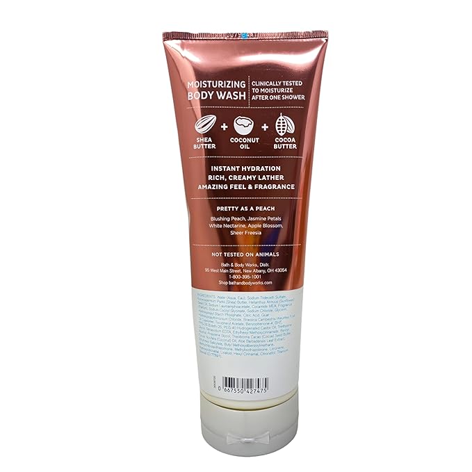 Bath &amp Body Works Pretty As a Peach 3 Moisturizing Body Washes with a Peach Gardenia Sample Soap