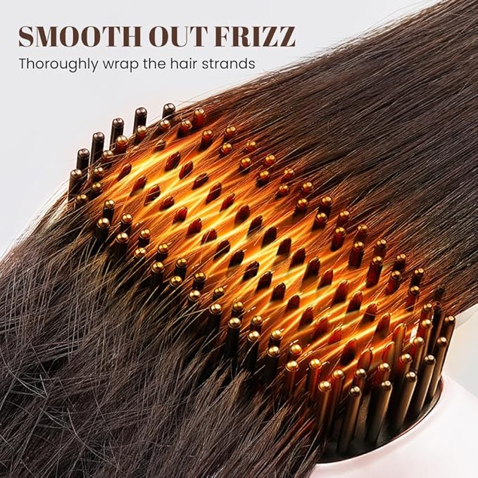 Wireless Ceramic Heating Hair Straightening Comb Portable Hair Straightening Brush Rechargeable Straightener Comb Fast Heating Straightener Brush for Travel Home (Black)