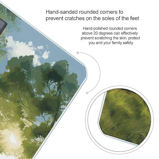 Landscape Trees Smart Scale for Body Weight Accurate Bathroom Scale with LED Display Digital Weight Scales Weighing Machine High Precision Scales for Bath Home