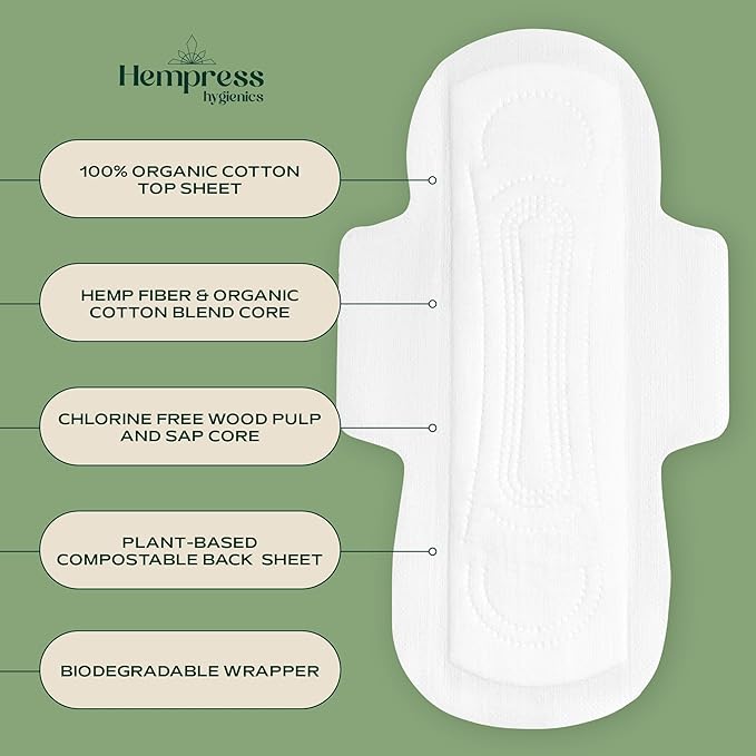 Organic Cotton Period Kit for Women &amp Teens Soft Hypoallergenic Menstrual Pads with Wings and Panty Liners Fragrance Free Sensitive Skin Friendly Feminine Hygiene (Bundle of 3)