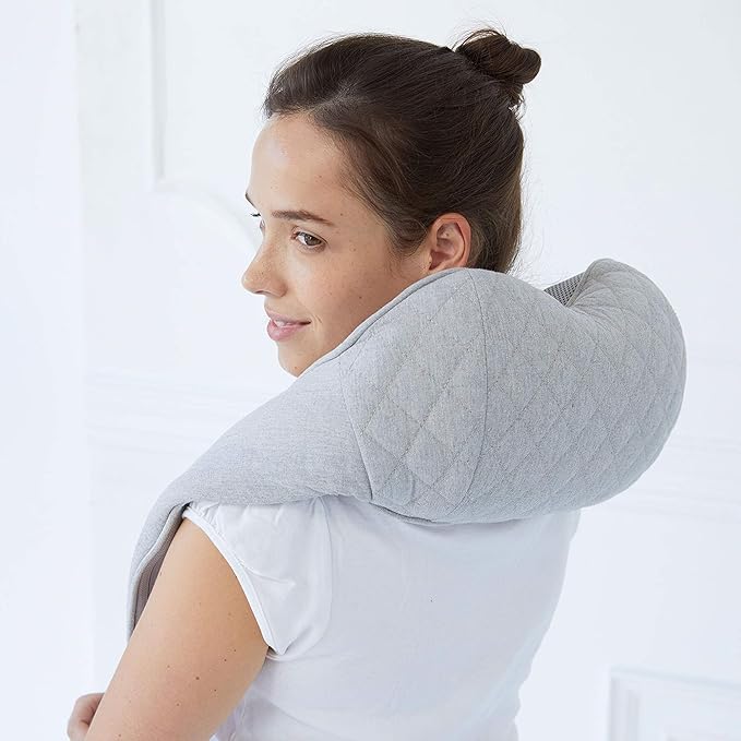 Synca Wellness Quzy Premium Neck and Shoulder Massager - Portable Deep Kneading Massaging with Infrared Heat Adjustable Speeds for Pain Relief Ultimate Ease of Use Quality