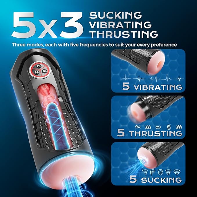 Male Masterburbatar Hands Free Thrusting Heating Blowjobob Machine for Man Automatic Stroking Machines Male Masterubaters Hoodies Silent Pussy Pocket Electric HQE-110604