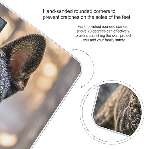 French Poodle Scale for Body Weight Highly Accurate Digital Bathroom Body Scale Digital Bathroom Scales for People Anti-Slip Large LCD Display Smart Scales
