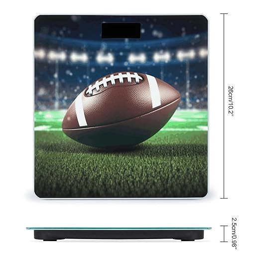 Football and Grass Scale for Body Weight High Precision Digital Weight Scales with LCD Display Anti-Slip Sturdy Slim Tempered Glass Bathroom Scale for Home Use