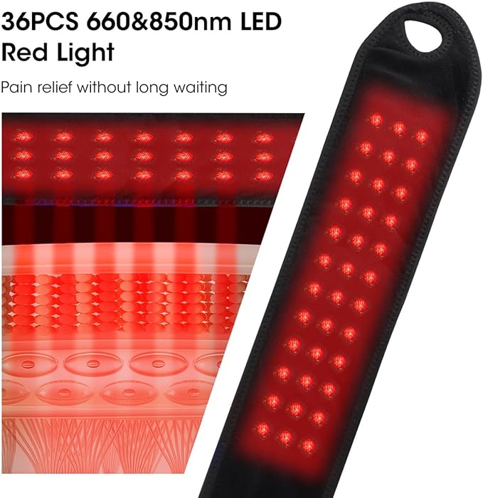 Kovarria TheraWrap Cordless 3-in-1 Red Light Therapy Wrist Wrap Rechargeable Hand Brace with 3 Heat Settings &amp 3 Vibration Levels