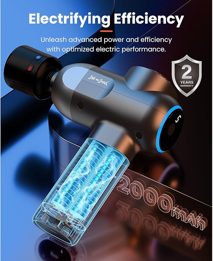 BOB AND BRAD C2 Pro Massage Gun with Heat and Cold Therapy FSA Eligible &amp HSA Approved PT-Developed Deep Tissue Back Massager for Athletes Men &amp Women — Birthday &amp Holiday Gifts