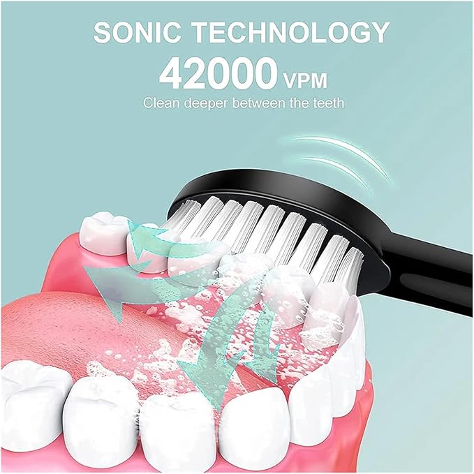 4pcs Replacement Toothbrush Heads Compatible for X-3 X-2 Sonic Electric Travel Box Tooth Brush Holder(Brown)