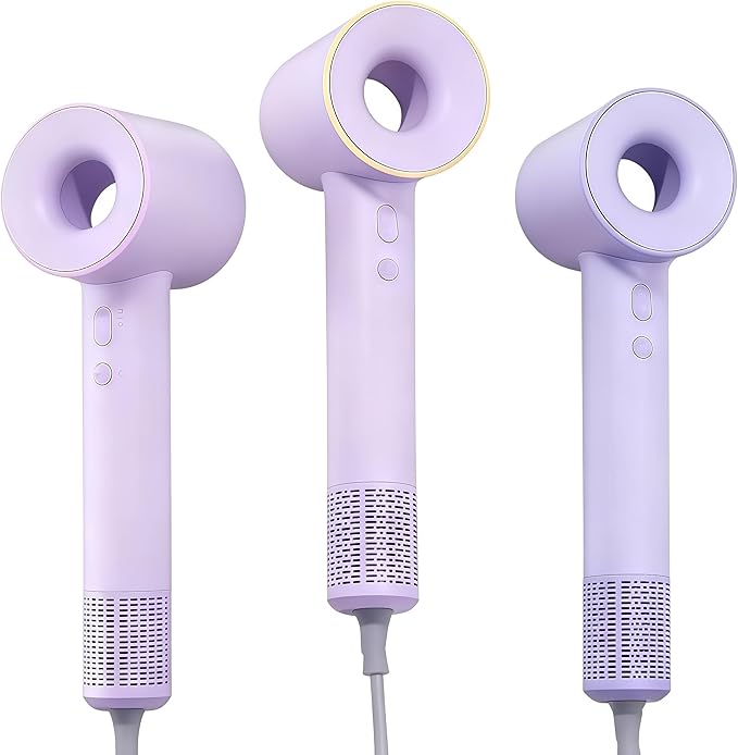 Professional Hair Dryer 1600W High-Speed Ionic Dryer with 8 Speeds Negative Ion Technology Low Noise Design Multiple Colors (Purple)