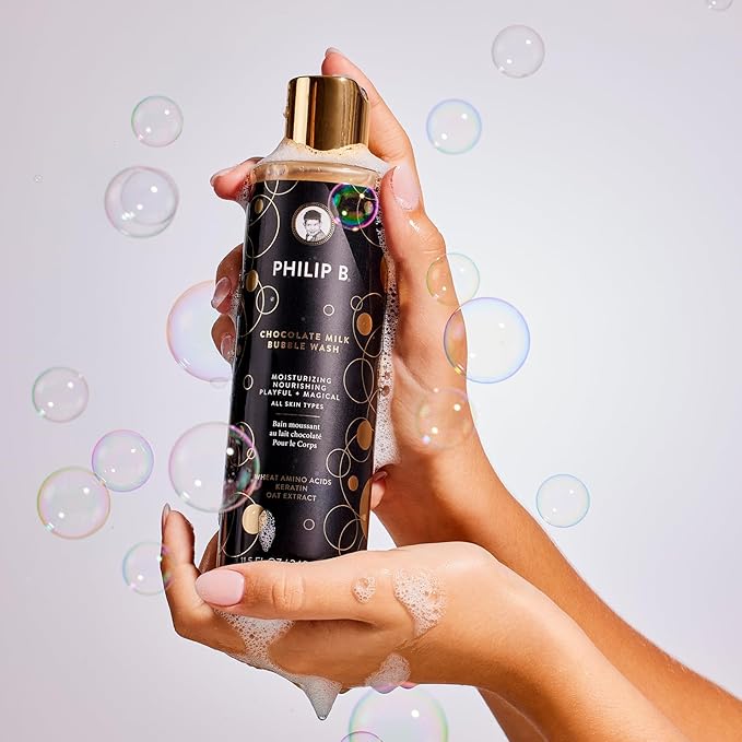 PHILIP B Chocolate Milk Bubble Wash 11.5 Fl Oz (340mL) - Moisturizing &amp Nourishing Formulated With Wheat Amino Acids Keratin &amp Oat Extract for All Skin Types