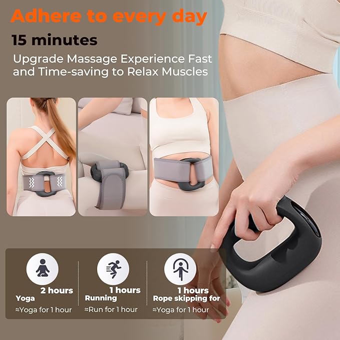 Deep Tissue Percussion Muscle Massage Gun: with Heat Adjustable Intensity and Speed Super Quiet USB-C Rechargeable Portable Pain Relief for Athletes and Everyone Ideal Gift（Black）
