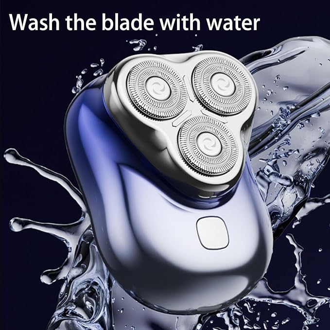 Small Rechargeable Men Electric Shaver with 3 Floating Heads Multifuntional Small Trimmer ABS Texture for Close Shaving