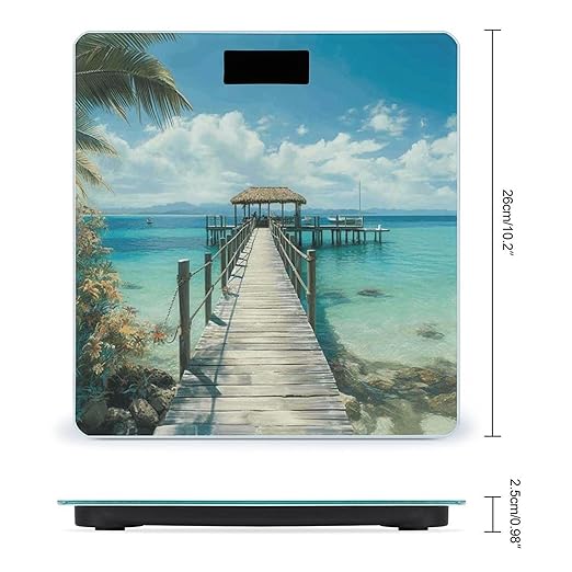 Tropical Pier Smart Scale for Body Weight Accurate Bathroom Scale with LED Display Digital Weight Scales Weighing Machine High Precision Scales for Bath Home